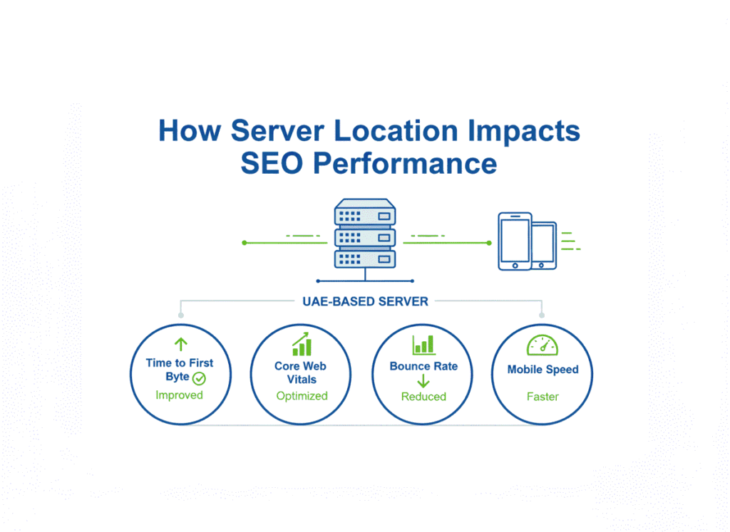Server location impact on SEO and page speed in UAE