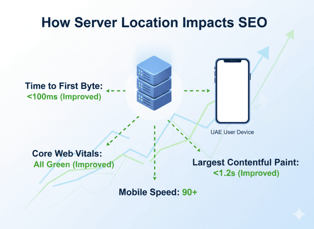 Server location impact on SEO and Core Web Vitals