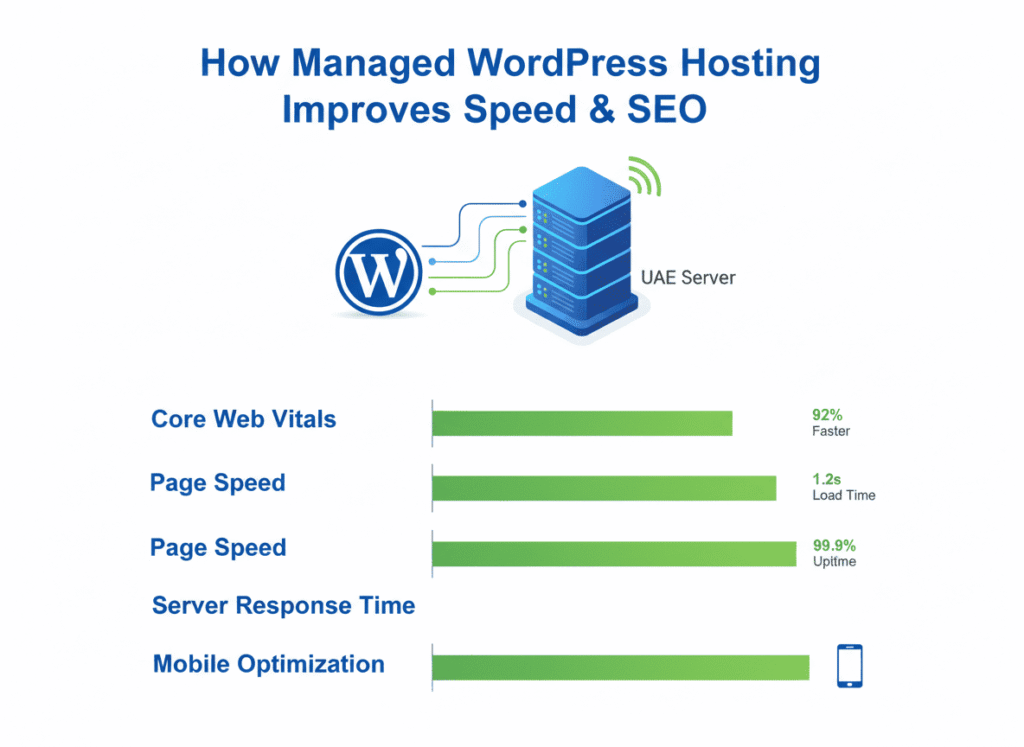 Managed WordPress hosting improving page speed and SEO in UAE