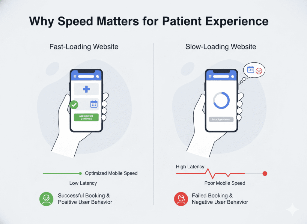 healthcare website speed impact patient booking UAE